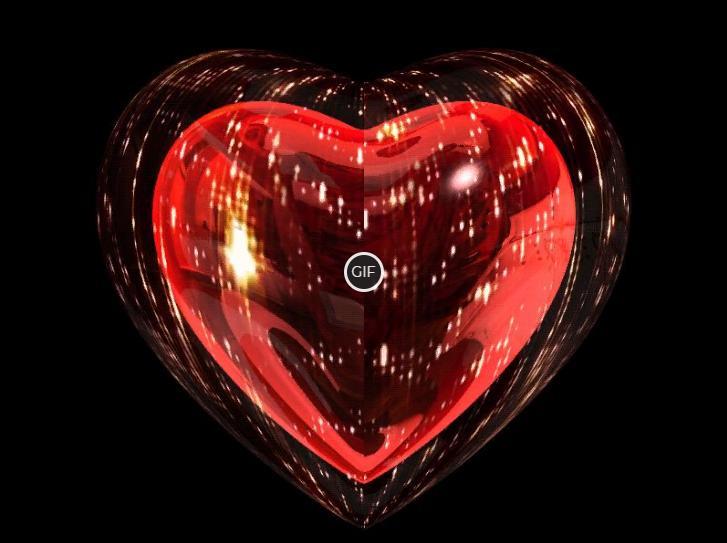 Анимированное красное 3Д сердце