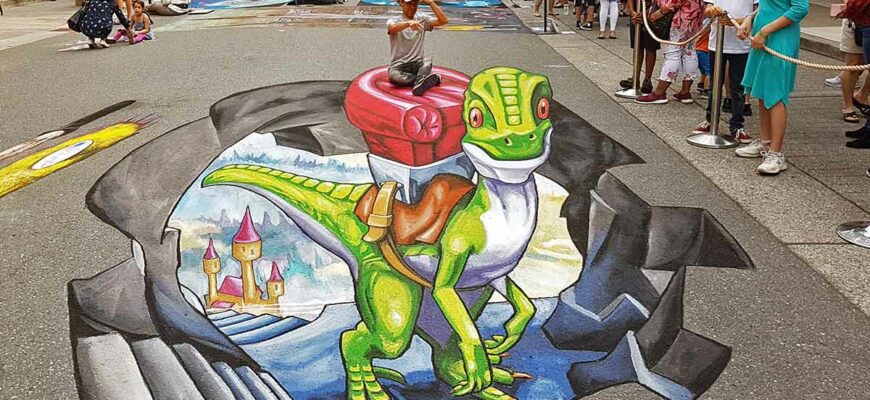 Рисунки для срисовки на асфальте (30 фото)