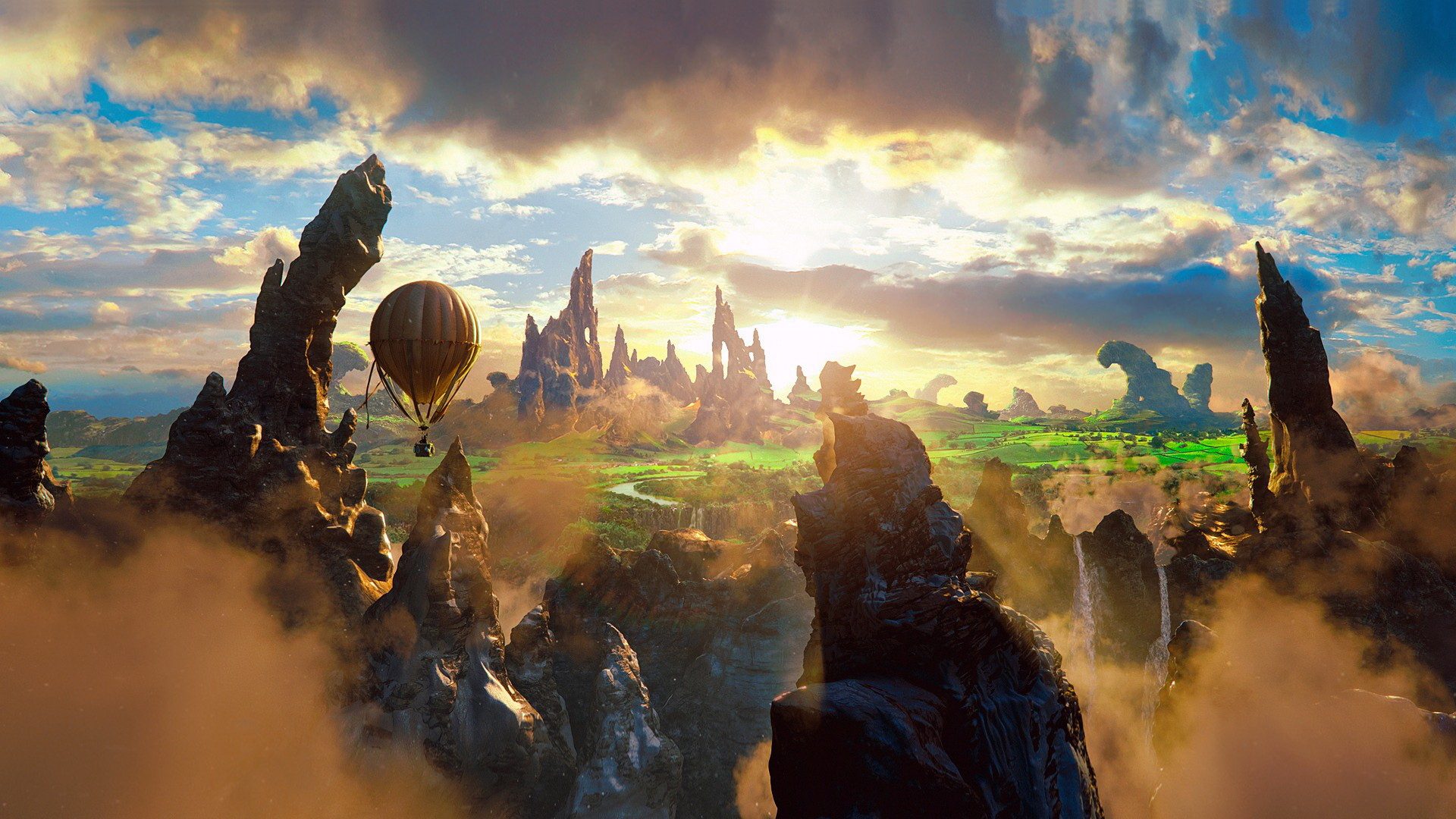 Best fantasy. Оз Великий и ужасный изумрудный город. Oz the great and powerful шар. Картинки на рабочий стол фантастика. Пейзажи из фантастических фильмов.