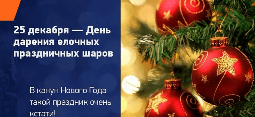 Картинки с днём дарения Ёлочных шаров 25 Декабря 2023