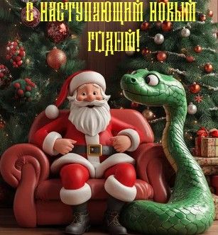 Необычная мультяшная картинка к наступающему 2025 году. Необычная мультяшная картинка к наступающему 2025 году.