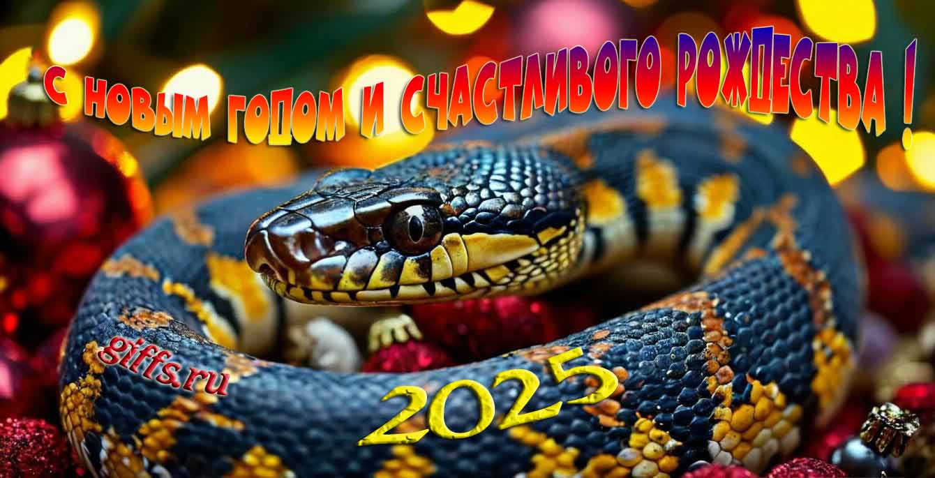 Символическая картинка для пожелания счастливого Рождества и нового года со змеёй. Символическая картинка для пожелания счастливого Рождества и нового года со змеёй.