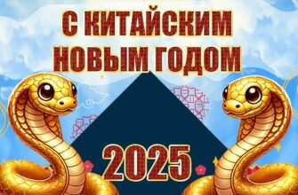 Картинки с Китайским Новым годом Змеи 2025 (гифки, голосовые открытки, поздравления)