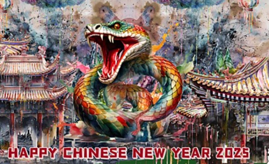 Эпичный рисунок со змеёй Happy Chinese new yer 2025/ Эпичный рисунок со змеёй Happy Chinese new yer 2025/