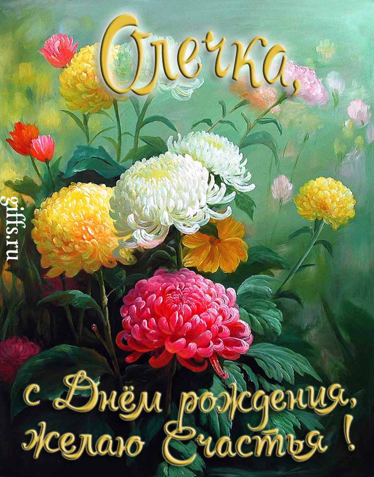 Яркая картинка с цветами и поздравлением "Ольга, с днём рождения, желаю счастья!". Яркая картинка с цветами и поздравлением "Ольга, с днём рождения, желаю счастья!".