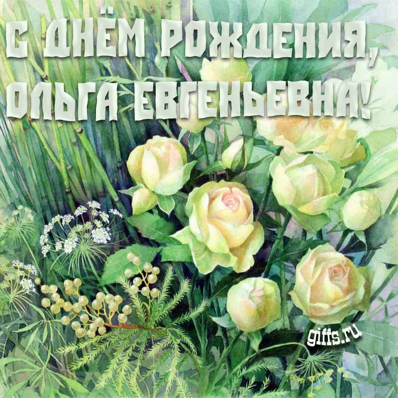 Именные картинки с белыми розами и текстом "С днём рождения, Ольга Евгеньевна!". Именные картинки с белыми розами и текстом "С днём рождения, Ольга Евгеньевна!".