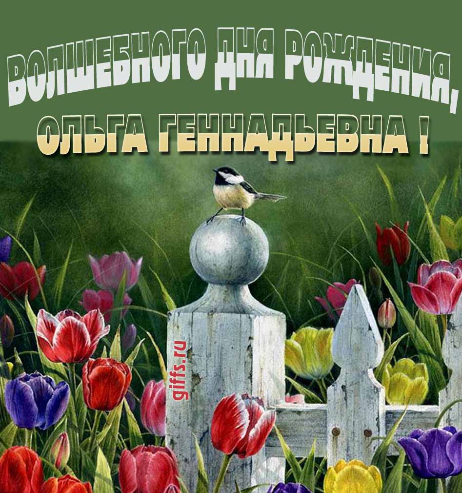 Волшебная открытка с тюльпанами ко дню варения Ольги Геннадьевны. Волшебная открытка с тюльпанами ко дню варения Ольги Геннадьевны.