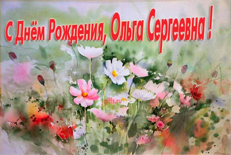 Красивая картина с поздравлениями по отчеству с днём рождения Ольги Сергеевны с луговыми цветами. Красивая картина с поздравлениями по отчеству с днём рождения Ольги Сергеевны с луговыми цветами.