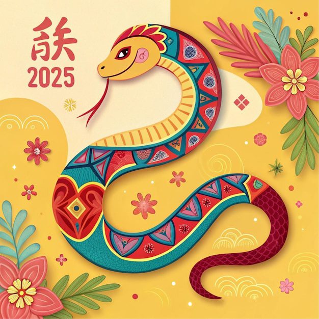 Прикольный детский рисунок со змеёй и иероглифом на Китайский НГ 2025. Прикольный детский рисунок со змеёй и иероглифом на Китайский НГ 2025.