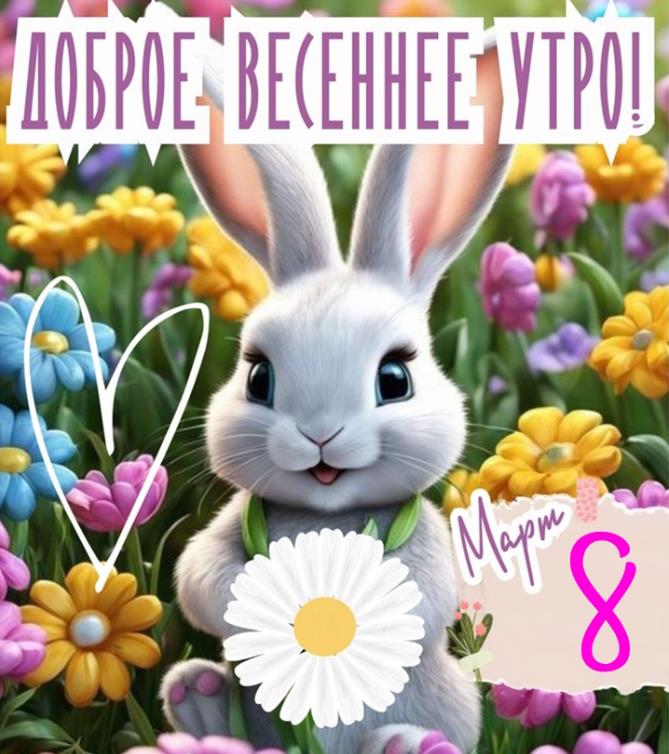 Картинки с добрым утром 8-го Марта (гифки и открытки)